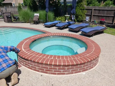 Pool and Raised Brick Spa