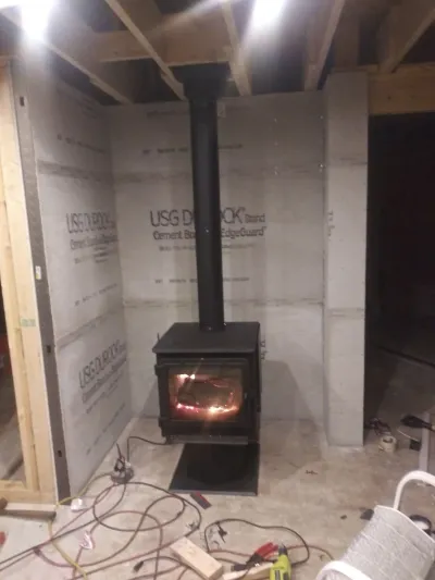 Basement Stove Installation